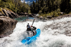 Nouria Newman on the Rio Blanco in Patagonia